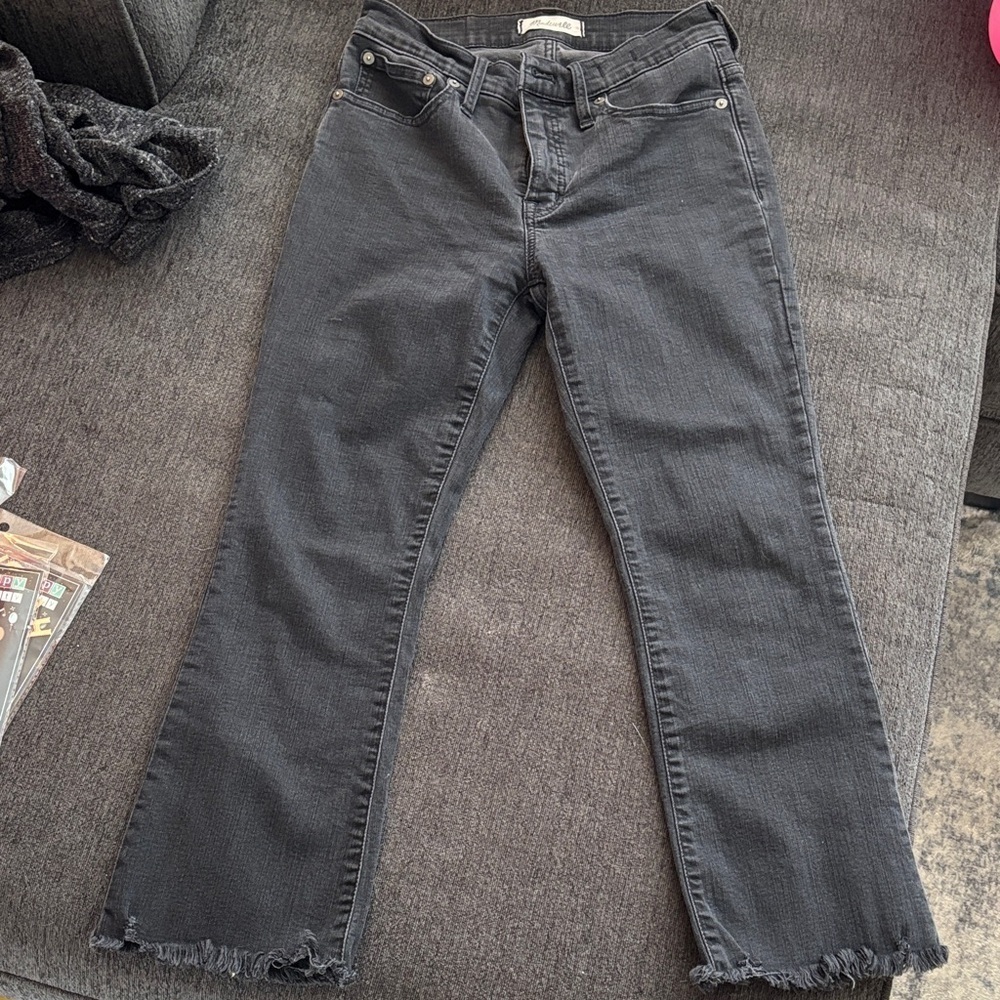 Madewell Women's Cali Demi Boot Gray Cropped Jeans
